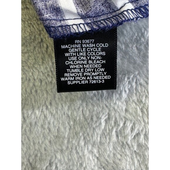 Liz Claiborne blouse Women's XL Blue & White Striped Sleeveless Button Up top - Picture 9 of 12